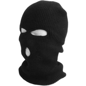 3 Pcs Full Face Mask Cover Drie 3 Hole Knit Hoed Winter Stretch Sneeuw Masker Beanie Hat Cap Zwart warm Gezicht Maskers
