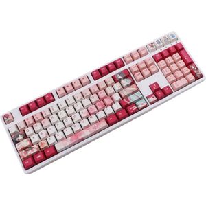 108-Key Pbt Keycap Dye Sublimatie Oem Inleiding Perzik Meisje Keycap Cherry Mx Gateron Kailh Schakelaar Mechanische Toetsenbord