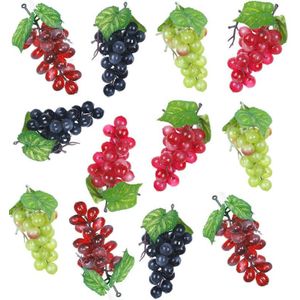 12 Trossen Kunstmatige Druiven Simulatie Decoratieve Levensechte Nep Druiven Clusters Voor Bruiloft Wijn Keuken Middelpunt