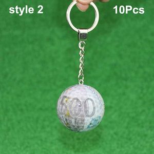 10 Stks/partij Golfbal Grappige Synthetische Rubber Hars Golfen Praktijk Ballen Met Sleutelhanger