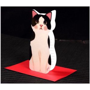 50 stks kinderen wenskaart 3D kat verjaardagskaart envelop leraar wenskaarten nodigen Thanksgiving Day