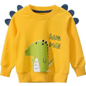 1-9Y Herfst En Winter Kleding Peuter Baby Jongen Cartoon Dinosaurus Brief Afdrukken Sweatshirt Lange Mouwen Warme Truien T-shirts