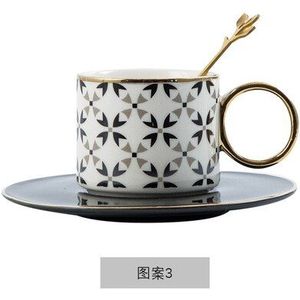 Marokko Luxe Keramische Kopjes Schotels Afternoon Tea Koffie Cup Thuis Geurende Thee Glasvol Met Metalen Lepel Gouden Armband Tumbler