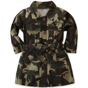 Herfst Geul Baby Meisjes Kleding Lange Mouw Camouflage Jas Casual Knie Jas Uitloper Herfst