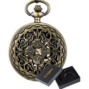 Steampunk Glad Mechanische Pocket Horloges Mannen Vrouwen Luxury Brand Hand Wind Ketting Pocket & Fob Horloge Ketting Zilver