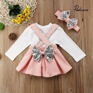 kid Casual Kleding Set Lace Cotton Blend 3 Pcs Baby Peuter Meisjes Kids Overalls Rok + Hoofdband + Romper kleding Outfits 1-6Y