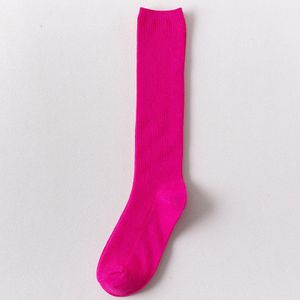 Harajuku Neon Kleurrijke Vrouwen Katoen Lange Sokken Knie Hoge Effen Klein Blauw Wit Zwart Geel Grijs Rood School Meisje Fluorescerende