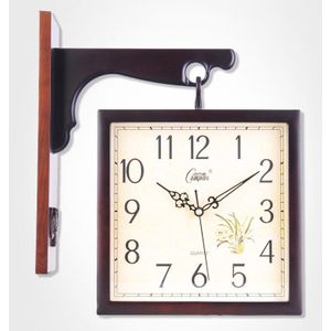 Eenvoudige Woonkamer Wandklok Mute Mode Creatieve Dubbelzijdig Horloge Klok Art Deco Wit Muur Horloges Home Decor 6W463