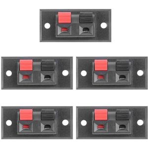 5 pcs 2 Posities Push-in Jack Lente Load Audio Speaker Terminals Connector Enkele Rij Speaker Kabel Testen Clip connectors