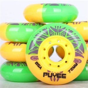 [72mm 76mm 80mm] kleurrijke PUYEE gemengde inline schaatsen wiel voor FSK slalom schaatsen patins, 85A skates wielen