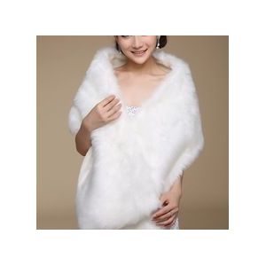 Bruiloft Bolero Bovenkleding Bruiloft Accessoires Drong Wrap Bruid Formele Winter Cape Bruid Bont Sjaal Bruiloft Jas Wrap