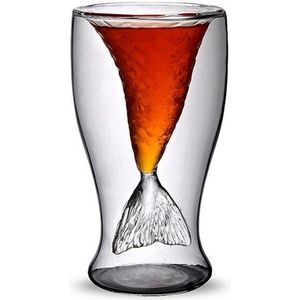 Clear 100 ml Mermaid Vorm Dubbele Glas Muur Bier Wijn Whisky Drinken Bier Mok voor Bar Party Bruiloft Decoratie