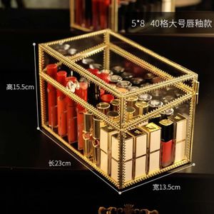 24/40 Grid Gold Glas Helder Make Parfum Lippenstift Cosmetische Opslag Display Box Case Stand Rack Houder Organizer