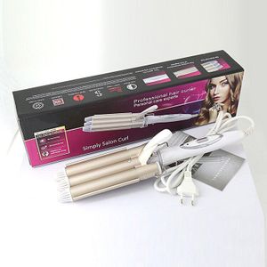 3 Vat Krultang Wand Drie Barrel Haar Waver Iron Hair Crimper Grote Vaten Curling Waver Ijzer Verwarming Styling Tools