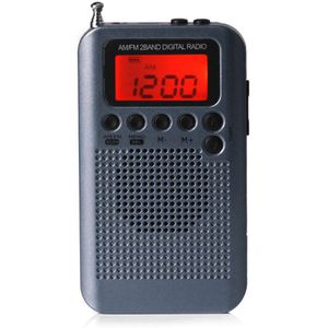 Digitale Display Pocket Radio Am Fm Radio Draagbare W/40Mm Driver Speaker Lichtgewicht Draagbare Muziek Element HRD-104