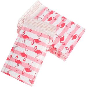 10 Stuks 125X180Mm Flamingo Bruikbare Ruimte Teal Poly Bubble Mailer Enveloppen Bag Gewatteerde Mailing Bag Self verpakking Tassen