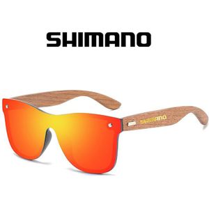 Shimano Zwarte Walnoot Vissen Zonnebril Hout Gepolariseerde Zonnebril Mannen Bril Mannen UV400 Bescherming Eyewear Houten Originele Doos