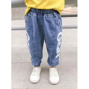 Jongens Jeans Patchwork Jeans Voor Jongen Brief Afdrukken Kinderen Jeans Lente Herfst Casual Baby Boy Kleding Voor 2 Tot 6 jaar