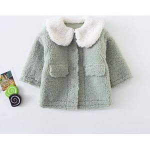 Winter Koreaanse stijl bont verdikte en warme lange mouwen jas met grote kraag voor mode leuke zoete baby meisjes