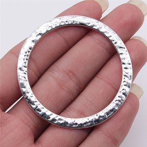 Wysiwyg 2 Stks/partij 54X54Mm Grote Cirkel Connector Bedels Voor Sieraden Maken Antiek Zilver Kleur Sieraden Accessoires