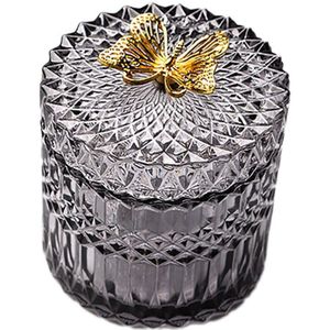 Nordic Gold Vlinder Glas Bedekt Sieraden Doos Oorbellen Armband Ketting Sieraden Opbergdoos Snoep Snack Jar