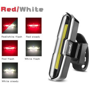 120 Lumens Usb Oplaadbare Voor Achter Fiets Licht Lithium Batterij Led Fiets Achterlicht Rood Wit Rood Blauw Of Rood wit Blauw