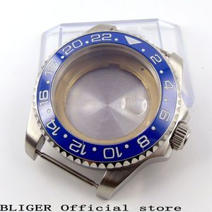 Bliger 40 Mm Luxe Top Brand Rvs Case Saffierglas Keramische Bezel Horloge Case Fit Eta 2836 Automatisch Uurwerk