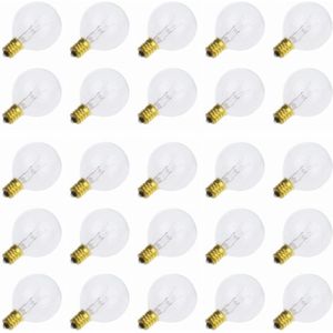 25X G40 Clear Globe Lampen, E12 Warm Gloeilamp Vervangbare Gloeilamp Voor Voor G40 Strengen