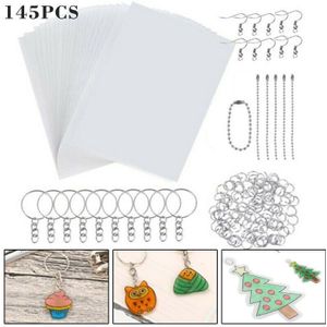 Plastic Krimpkous Lakens Kit Papier Perforator Sleutelhangers Potloden Voor Jewelries Scrapbooking Embossing Art Craft
