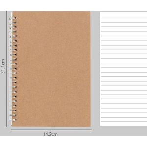 A5 Kraft Notebook Journal Grid Dot Blank Lijn Planner Dagboek Agenda Blocnotes Coil Note Book School Kantoor Briefpapier