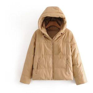 Toppies Winter Parka Vrouwen Pu Leer Rits Jas Kapmantel Dikkere Warm Uitloper