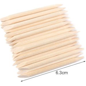 500 Stks/pak Houten Cuticle Pusher Remover Oranje Stok Sticker Picker Dual End Hout Manicure Dode Huid Verwijderen Nail Care Tools