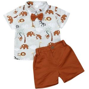Casual Peuter Outfits Baby Boy Zomer Kleding Pasgeboren Jongen Kleding Set Animal Print T-shirt + Shorts Suits Kinderen Kid Kleding
