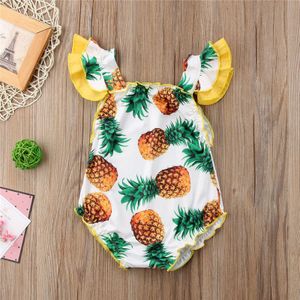 Leuke Ananas Gedrukt Badmode Peuter Baby Meisjes Zomer Een Stuk Bikini Zwemmen Badpakken Badpak kinderen Bikini