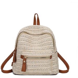 Ranhuang Zomer Mode Vrouwen Stro Rugzak Meisjes Kleine Rugzakken Strand Reistassen Beige Mochila Feminina