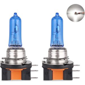 2 stuks Auto Auto H15 Super Wit Halogeen Lampen 12V 15/55W 6000K Hoge dimlicht koplamp Lamp Lampen Lichten Auto Lighte sourcing