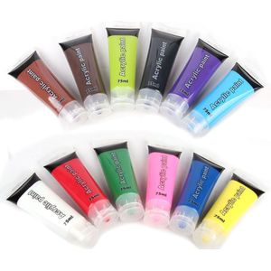 Acryl Verf Set-12x75 ml Buizen Diverse aquarel voor Schilderen Canvas, Hout, Klei, stof, Nail Art, Keramische & Ambachten