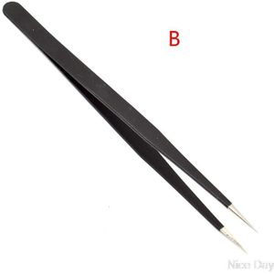 ESD-15 Anti-Statische Stalen Gebogen Gebogen Tip Tweezer Sieraden Nipper Repair Hand Tool Ju08 20