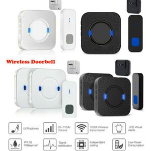 300 M Afstandsbediening Waterdichte LED Draadloze Deurbel 55 Nummers Chime Deurbel EU/US/UK Plug