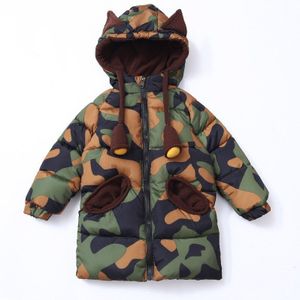 Herfst Winter Baby Jongens Jas Cartoon Hooded Baby Jongens Camouflage Jas 1-7 Jaar Peuter Parka Pasgeboren Snowsuit