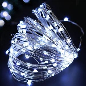 1Pc 100LED 12M Copper Wire Solar Powered Lighting Lamps Outdoor For Party Christmas Garden Happy Year Garden Decor