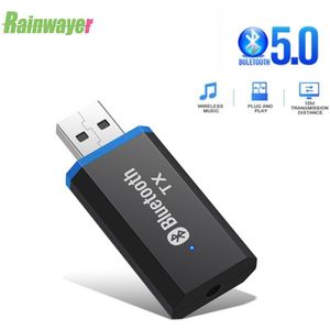 BT5.0 Usb Zender Adapter Bluetooth 5.0 Zender Usb Stereo Audio 3.5Mm Jack Aux Rca Adapter Voor Tv Pc Draadloze adapter