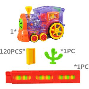 Domino Trein Voor Kinderen Speelgoed Kinderen Elektrische Auto Juguetes Voertuig Educatief Spel Met Domino Blokken