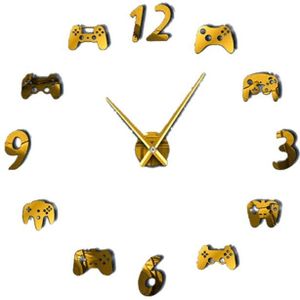 Video Game Controllers Diy Grote Muur Horloge Game Decor Modern Freamless Giant Wandklok Spel Jongens E-Sport wandklok