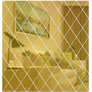 Diamant Patroon Spiegel Muursticker Diy Woonkamer Decor 3D Spiegel Muurstickers Home Decoratie Ambachten Diy Accessoire