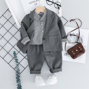 Hylkidhuose Herfst Baby Jongens Kleding Sets Peuter Baby Kleding Suits Jassen Plaid Shirt Broek Kinderen Casual Kostuum