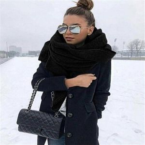 Vrouwelijke Effen Kleur Wilde Sjaal Sjaals Vrouwen Winddicht Wraps Casual Mode Winter Warm Grote Sjaal Kleding Accessoires