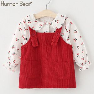 Humor Beer Herfst Baby Meisje Kleding Pak Lente Kinderkleding Pak Herfst Bloem Shirts + Leuke Band Jurk 2pcs Baby Kleding