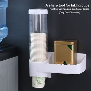 Keuken Ruimtebesparend Wandmontage Water Cooler Organizer Ziekenhuis Met Opslag Houder Wegwerp Beker Dispenser Anti Dust Abs