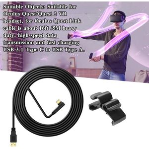Vr Accessoires Voor Oculus Quest 1/2 Link Vr Headset Datakabel Oplaadkabel Usb 3.1 Type C Data Transfer Usb-Een Type-C Kabel 5M